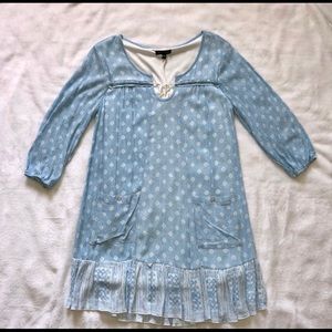 Light blue, Flowy, Peasant Dress